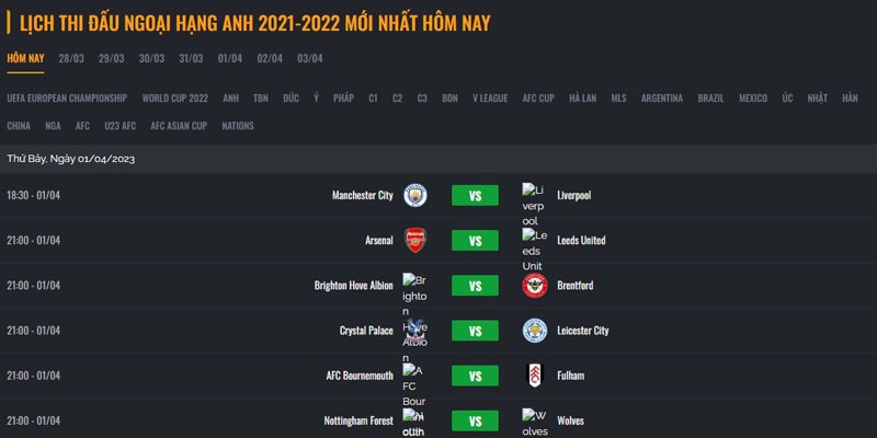 Hướng dẫn tìm kiếm lịch trực tiếp bóng đá cơ bản 2024